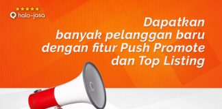 Halojasa Fitur Push Promote dan Top Listing